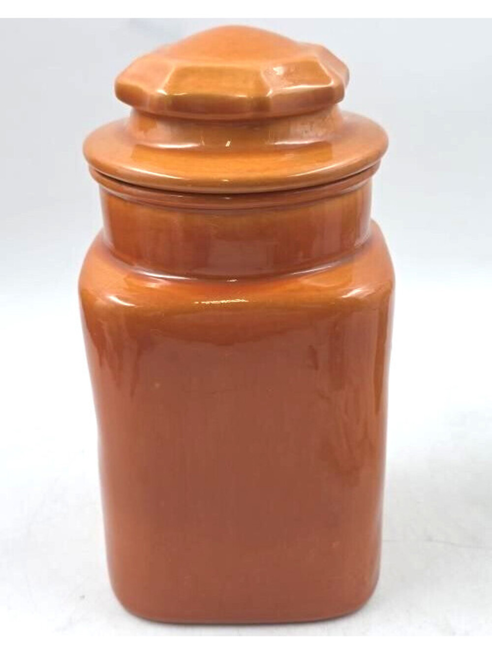 Vintage Metlox Poppytrail Orange Canister Cookie Jar Geometric MCM California